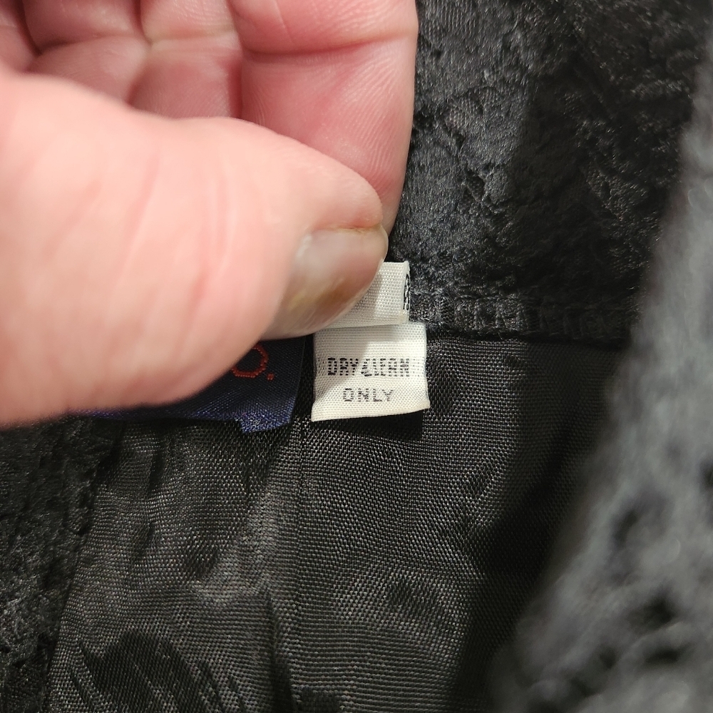 Vintage Lace Overlay Pants Womens 14 Black High Waisted Lined Y2K 80s Cocktail - Picture 8 of 14